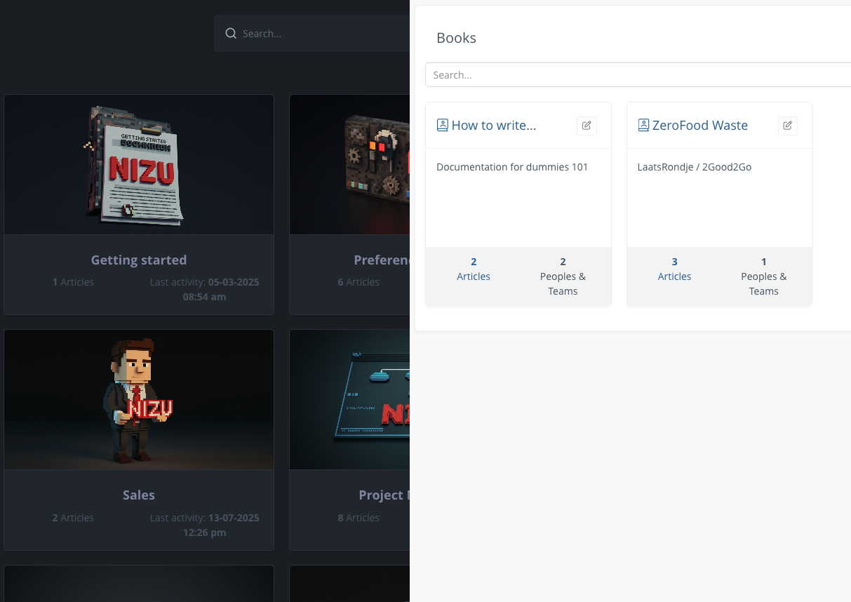NIZU Documentation interface