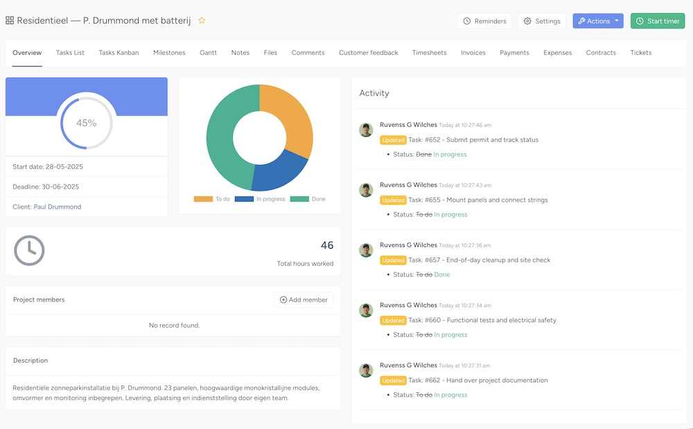 NIZU Projects connected apps light mode